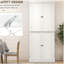 Garde-manger autoportant, armoire de rangement haute avec 4 portes et tablettes réglables