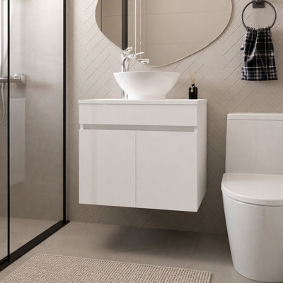 Meuble-lavabo blanc avec 2 portes