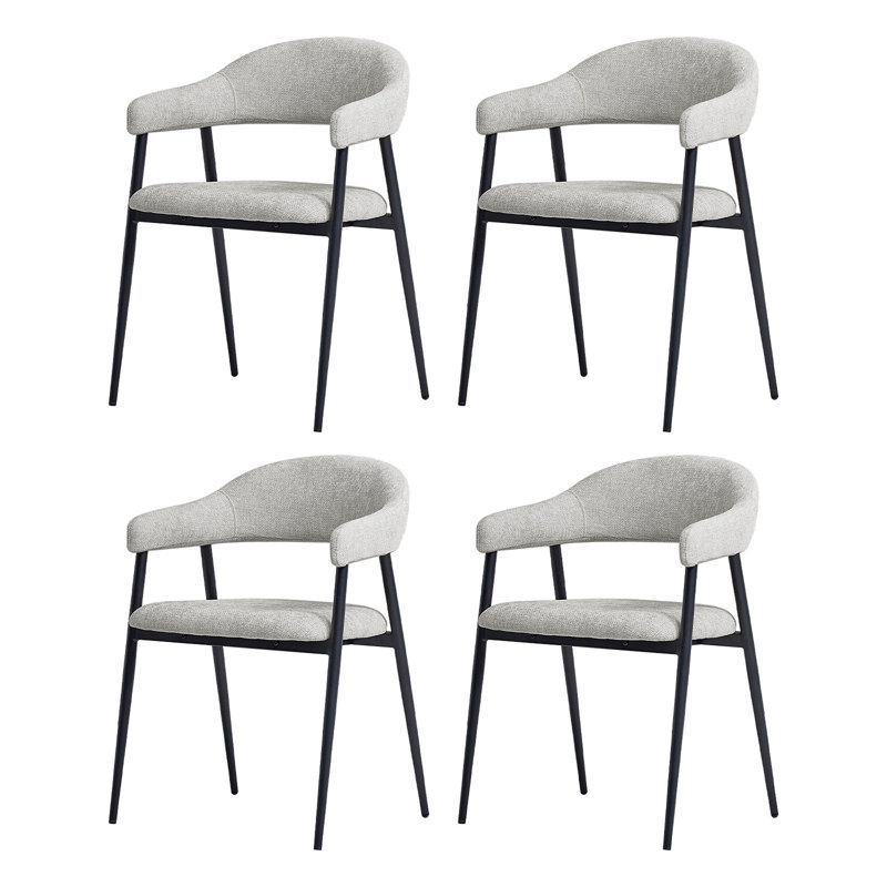 Remedios Modern Dinning Chair With Metal Legs, 4, Gray
