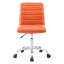 Chaise de bureau à dossier moyen ondulé en vinyle sans accoudoirs Modway-803849597