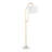Leslie 63" Glam/Art Deco Metal Floor Lamp In White Marble And Gold Metal With White Linen Shade