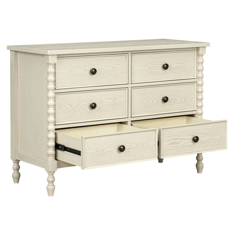 Commode 6 tiroirs Beckett, Crème antique
