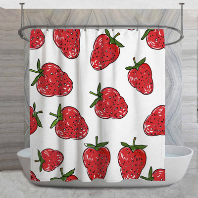 Rideau de douche Strawberries - Fruit Bathroom Decor Cottage
