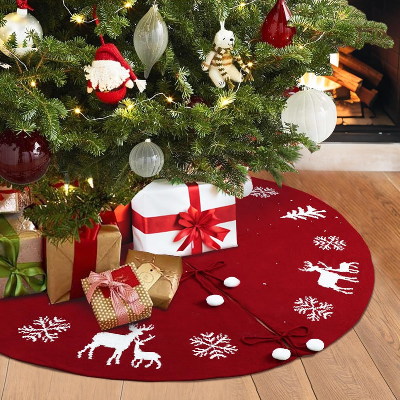 Jupe d'arbre de Noël en fausse fourrure