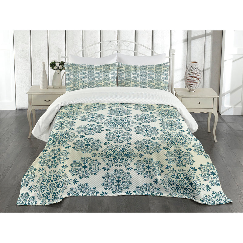 Ensemble de couvre-lit Ambesonne Winter Mandala, Couvre-lit très grand + 2 taies décoratives stan