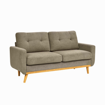 Canapé capitonné 67,7 po de largeur Mid-Century avec pieds en bois