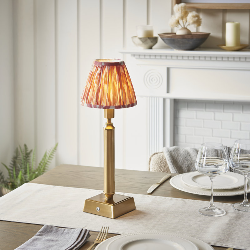 Trobridge Rechargeable Metal Table Lamp, Coral Pink