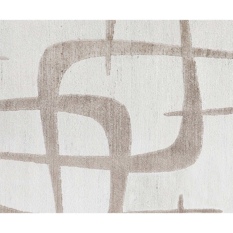 Tapis gris abstrait en laine / viscose noué à la main Abstract, Rectangle 8 pi x 10 pi