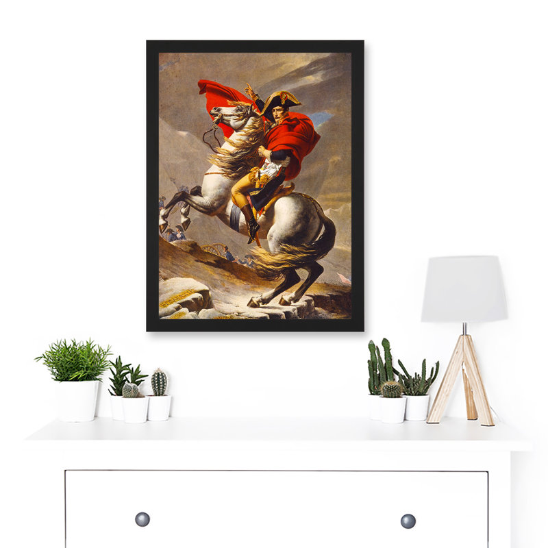 Napoleon Bonaparte Emperor France Alps by Jacques-Louis David - Single Picture Frame Print
