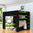 Full Wood Bunk Bed With Desk,Wardrobe And RGB Light-1422453974