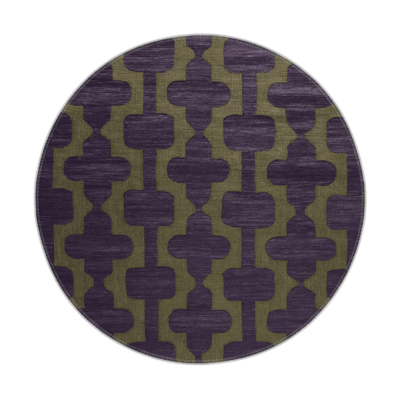 Tapis mauve intérieur et extérieur Trellis, Rond 5 pi
