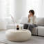 Table basse ronde Mid-Century | Table d'appoint en faux pierre beige | Idée de cadeau