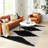 Area Rug, Black & Ivory Modern