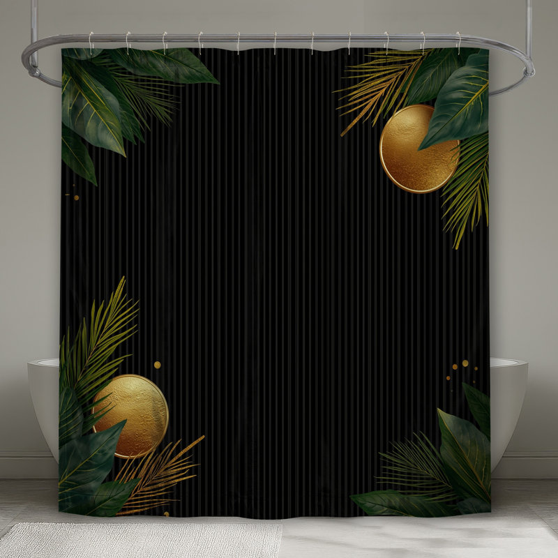 Rideaux de douche Green Leaves, L 70 po x H 84 po