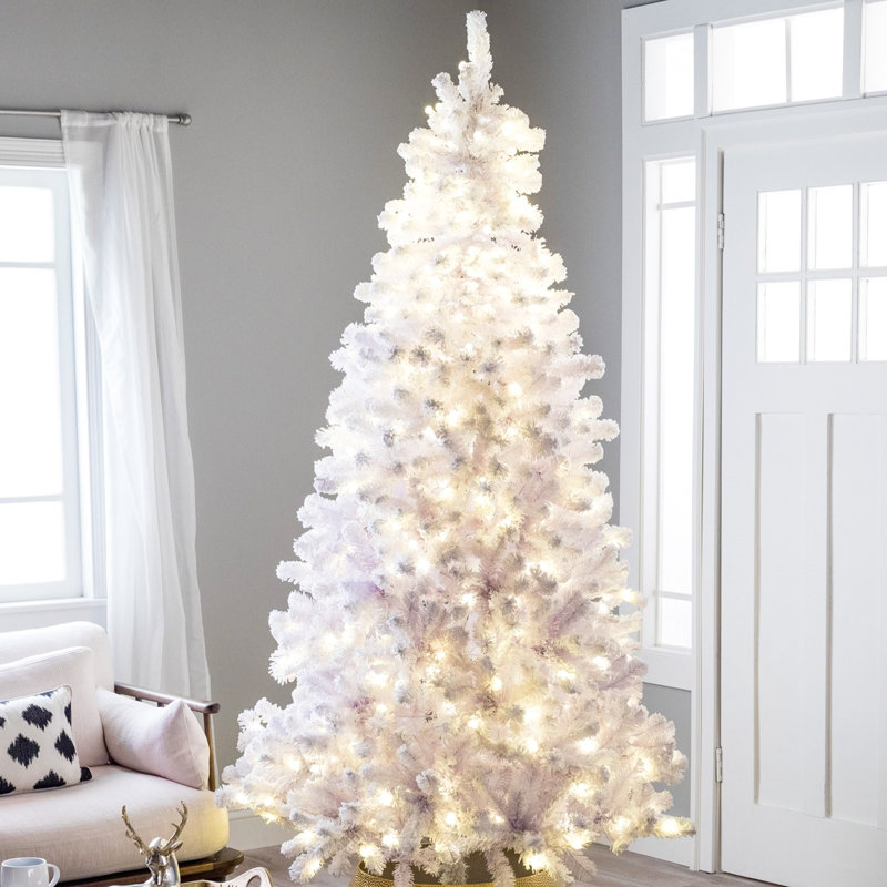 Sapin de NoÃ«l artificiel en pin avec lumiÃ¨res DEL chaleureuses et 670 branches en PVC pour la dÃ©coration des FÃªtes, 8'