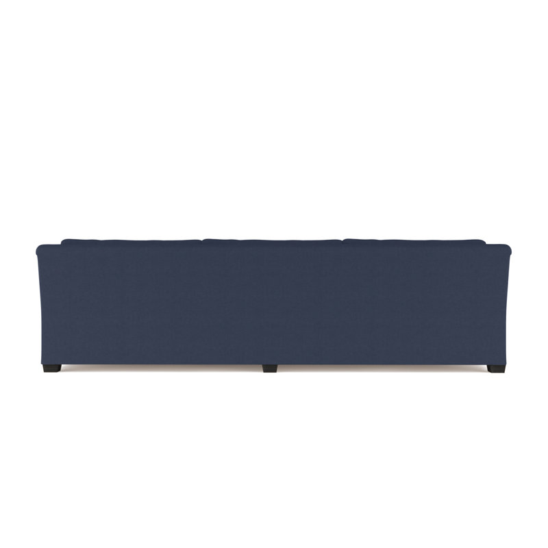 Canapé Thompson, Lin à tissage carré imprimé bleu, H 32 po x l 96 po x P 41 po, Naturel