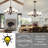 6-light Chandelier  Bronze Pendant Light Fixture With Frosted Glass, Ceiling Lighting  Hanging Lamp For Dining Room Living Room Bedroom-1293077233