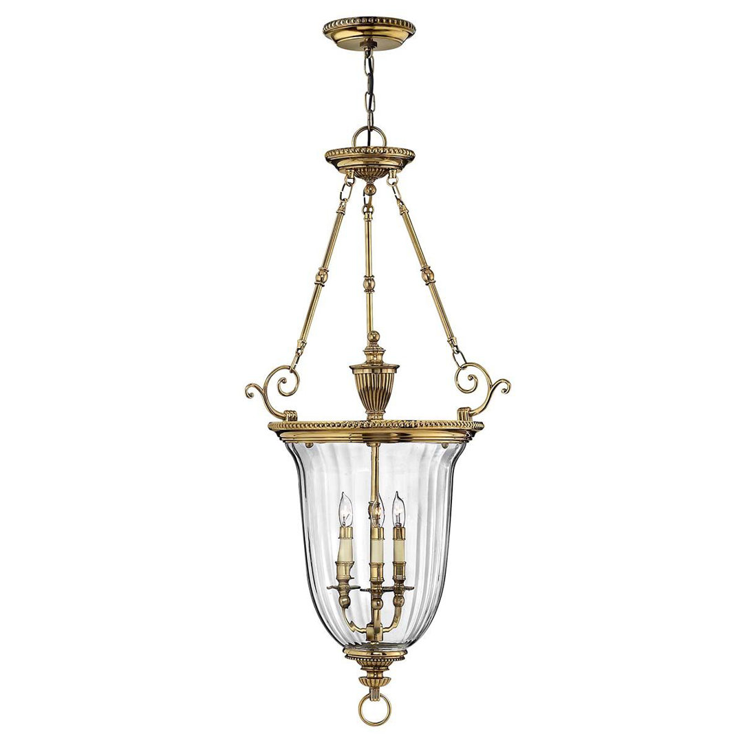 Baddesley 3 - Light Burnished Brass Urn Pendant
