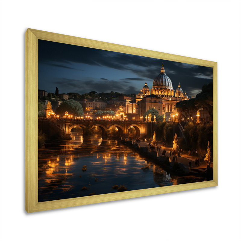 Italie, Italie, Cité du Vatican, impressions sur toile, H 16 po x l 32 po x P 1 po, Cadre doré simple