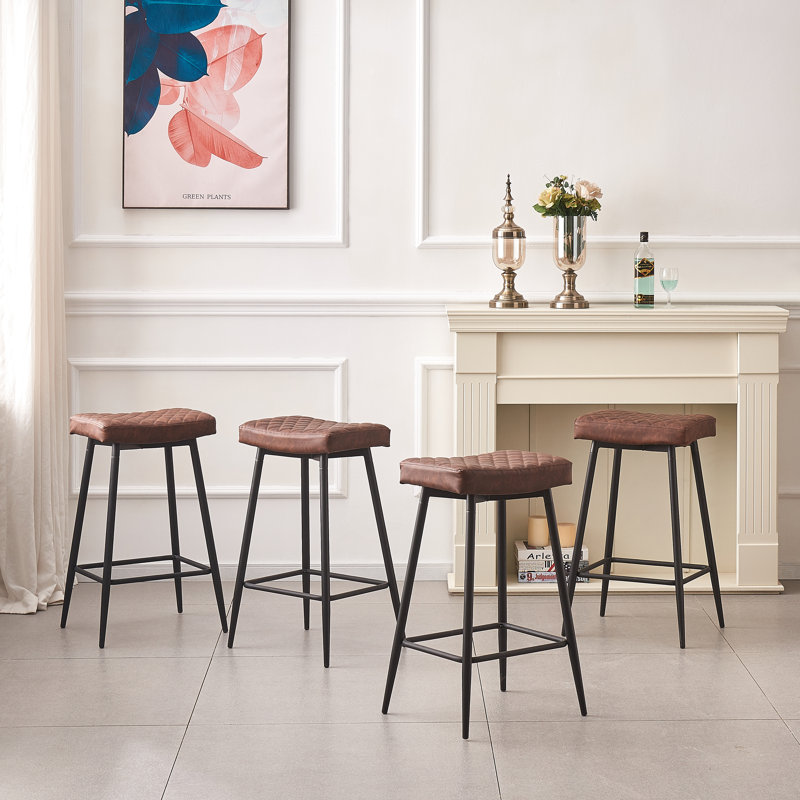 Maigi 70cm Upholstered Faux Leather Stool, Brown