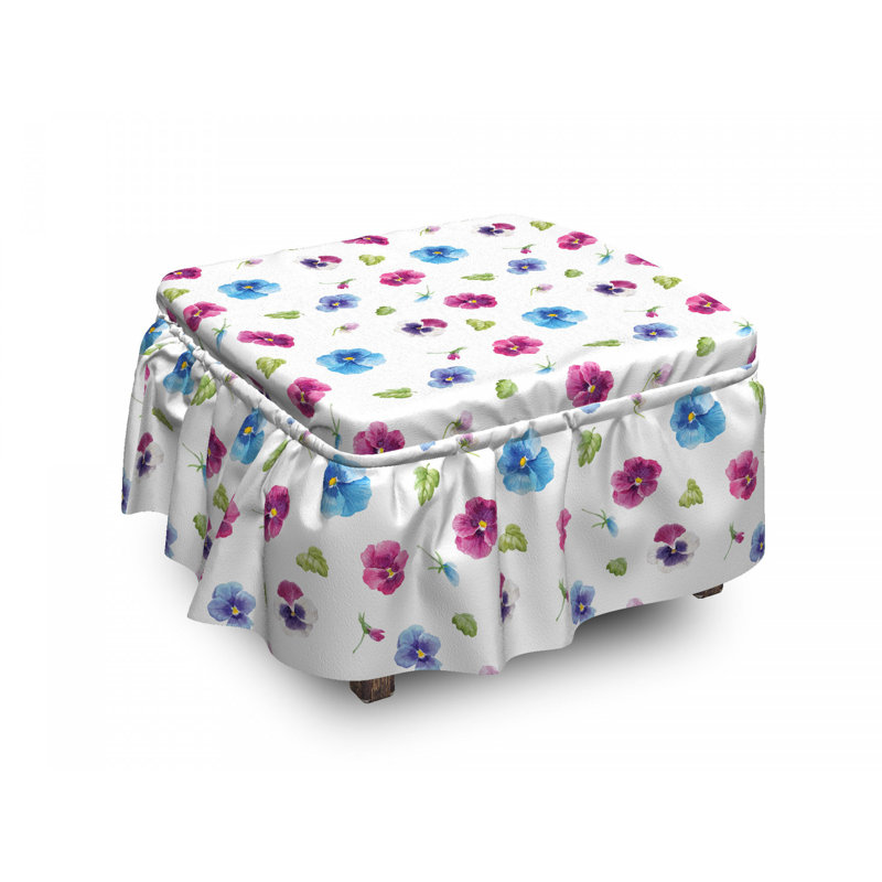 Housse pour repose-pieds pétales et birouts pansy