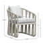 Chaise avec accoudoirs de salle à manger avec dossier coussiné, blanc