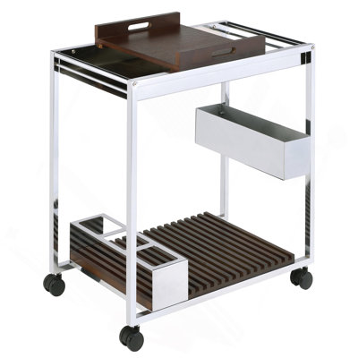 Chariot de service polyvalent et élégant avec plusieurs options de rangement