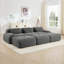 Canapé modulaire à trois places avec 3 repose-pieds en velours côtelé sans assemblage Animaux de compagnie à accoudoirs larges incurvés 32D-1930083458