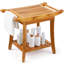 Tabouret de douche en teck pour salle de bain 22 x 14,4 x 18,5 po