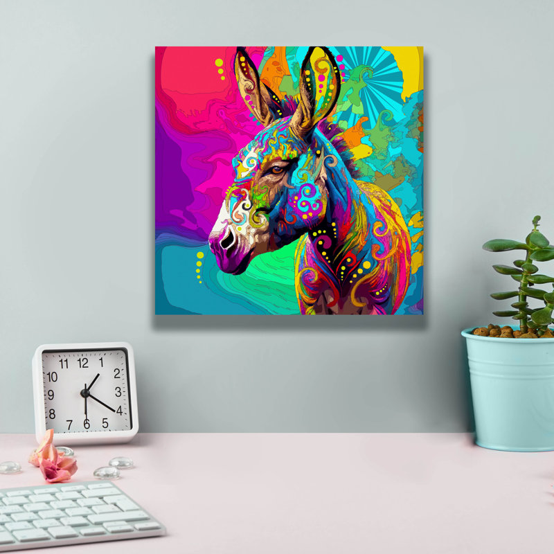 «Donk» par Dean Russo, art mural sur toile, H 12 po x l 12 po x P 0,75 po
