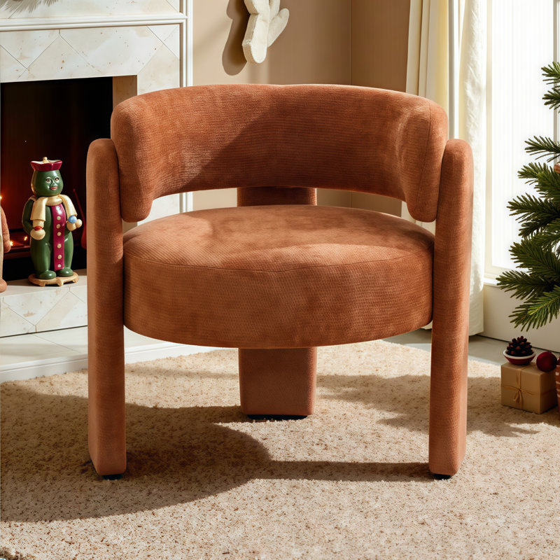 Fauteuil d'appoint sculpturale en tissu pelucheux Striking - une place moderne pour le salon, la chambre à coucher ou le bureau