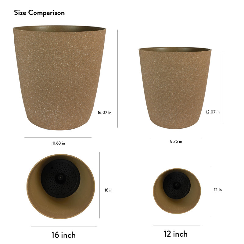 Vondia Pot Planter, Cavern Clay, 12.13" H x 12.13" W x 12.13" D