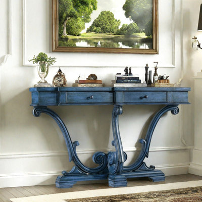 American-style light luxury retro console table.