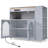 Rolling Kitchen Island with Extended Table, LED Lights, Power Outlets, and Fluted Glass Doors for Enhanced Functionality and Style-1760373746