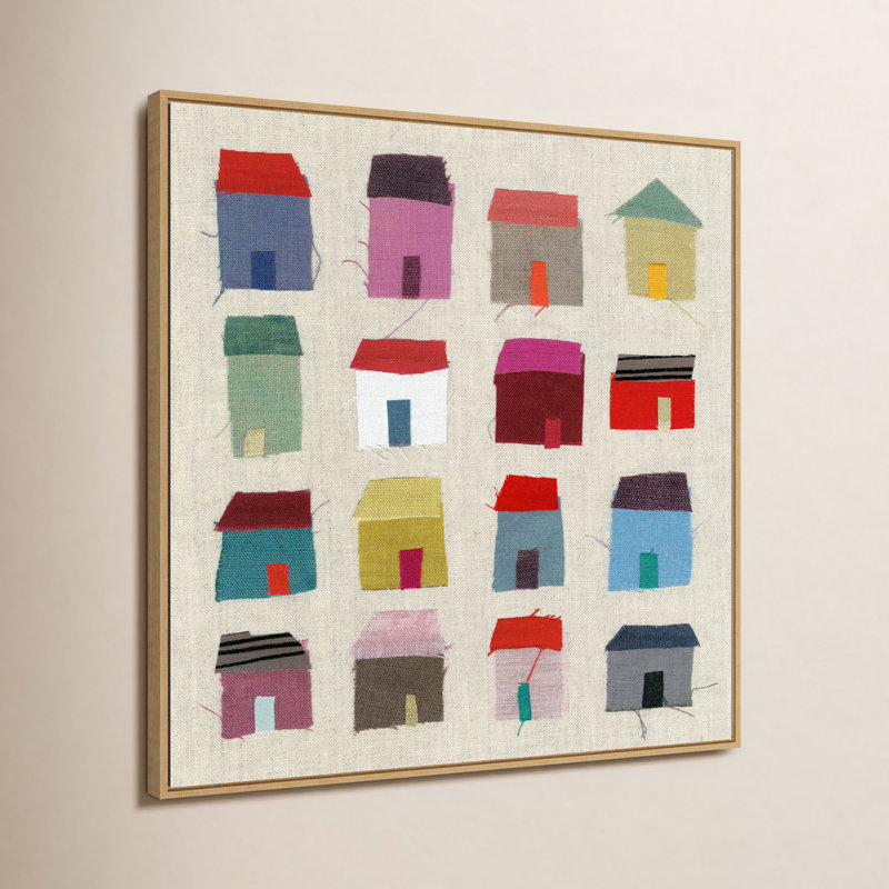 Maisons par Jenny Frean, reproduction d'art sur toile encadrée, H 30 po x l 30 po x P 2 po