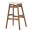 Ensemble de 2 tabourets en bois sans dossier avec repose-pieds