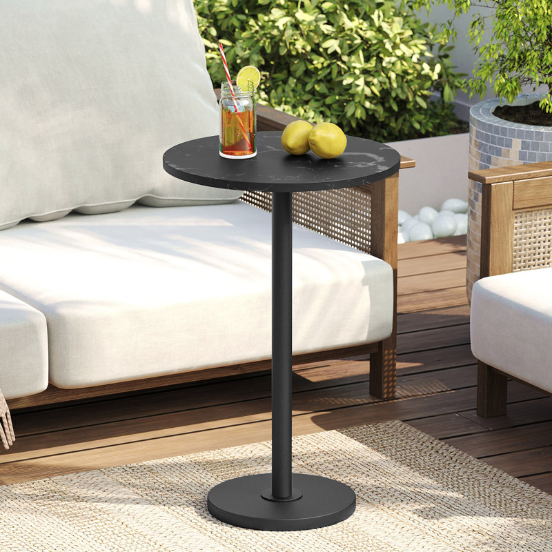 Petite table de bout 24,7 po, Noir mat