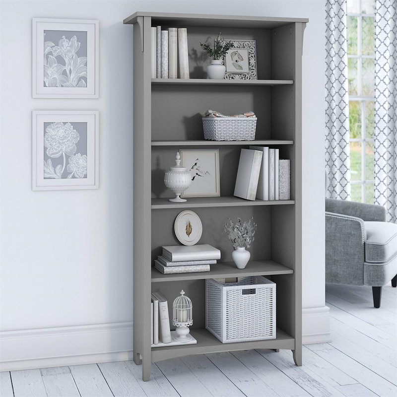 Bibliothèque ajustable de style campagnard - Rangement élégant pour la maison ou le bureau, Gris cendré