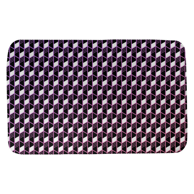 Tapis pour salle de bain Leffel, l 19 po x L 26 po, Mauve / Rose