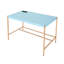Bureau bleu et or élégant avec espace d'écriture pratique