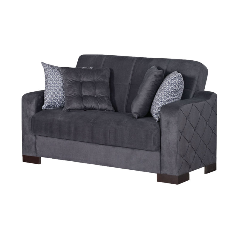Causeuse en microfibre 2 places Soft Touch, Microfibre/microsuède gris