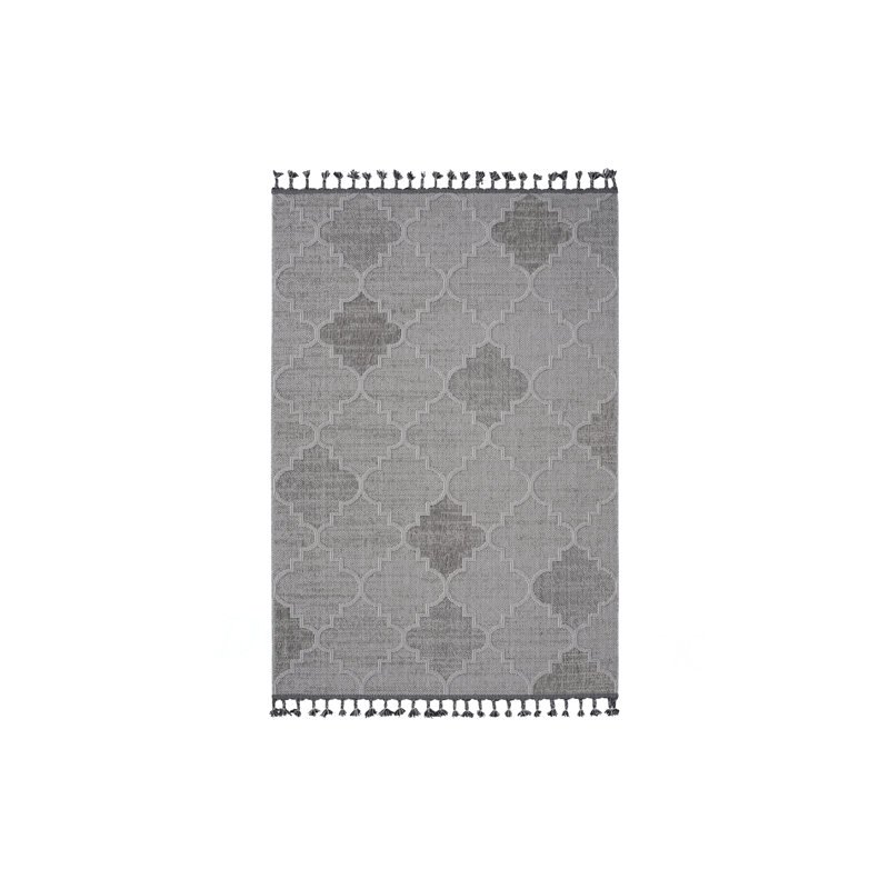 Collection 4X6 Trellis Indoor/Outdoor Area Rug, Rectangle 4' x 6', Gray