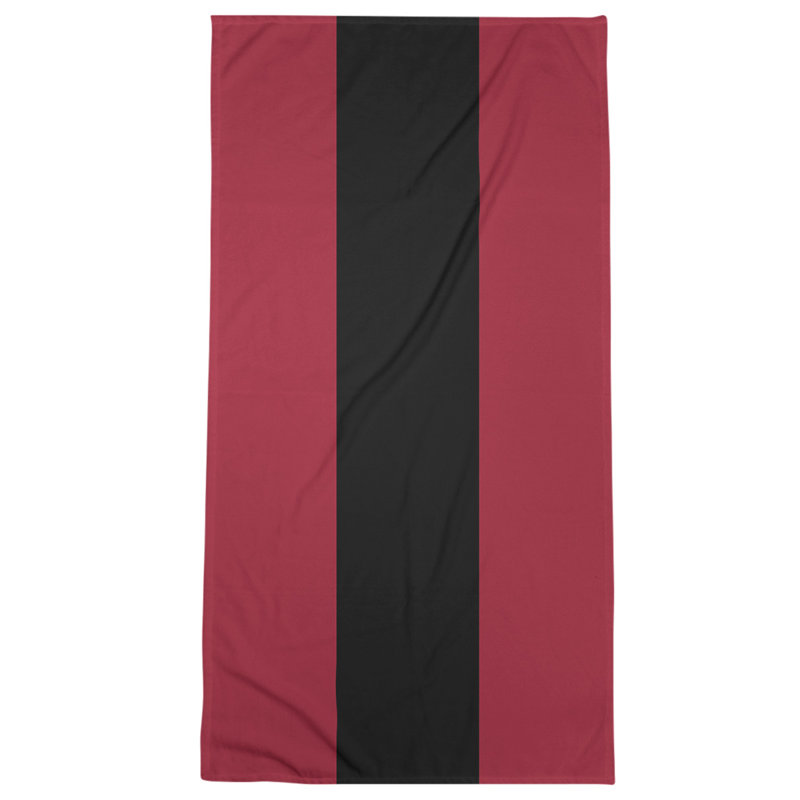 Cotton Blend Beach Towel, Light Red/Black