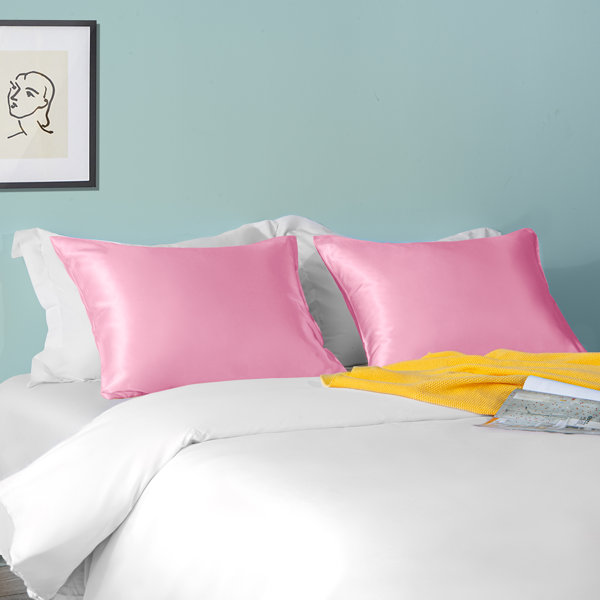 Luxe Satin Zippered Pillowcase - Whisper Pink