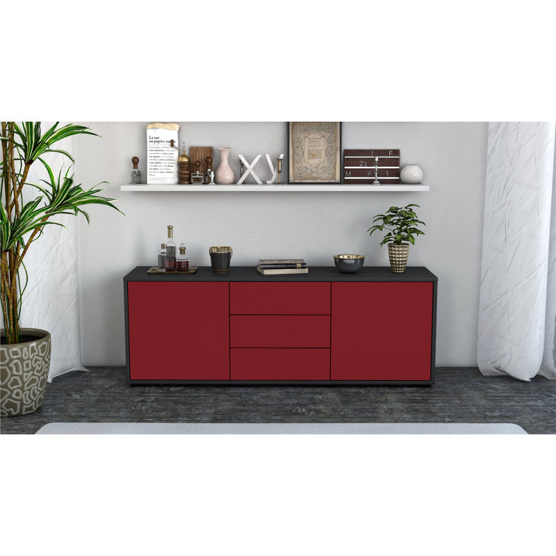 Wyble TV Stand for TVs up to 60", Red / Matte Anthracite