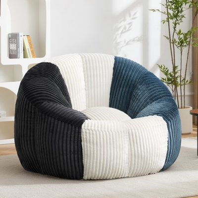 Modern 43''W Oversized Curduroy Bean Bag