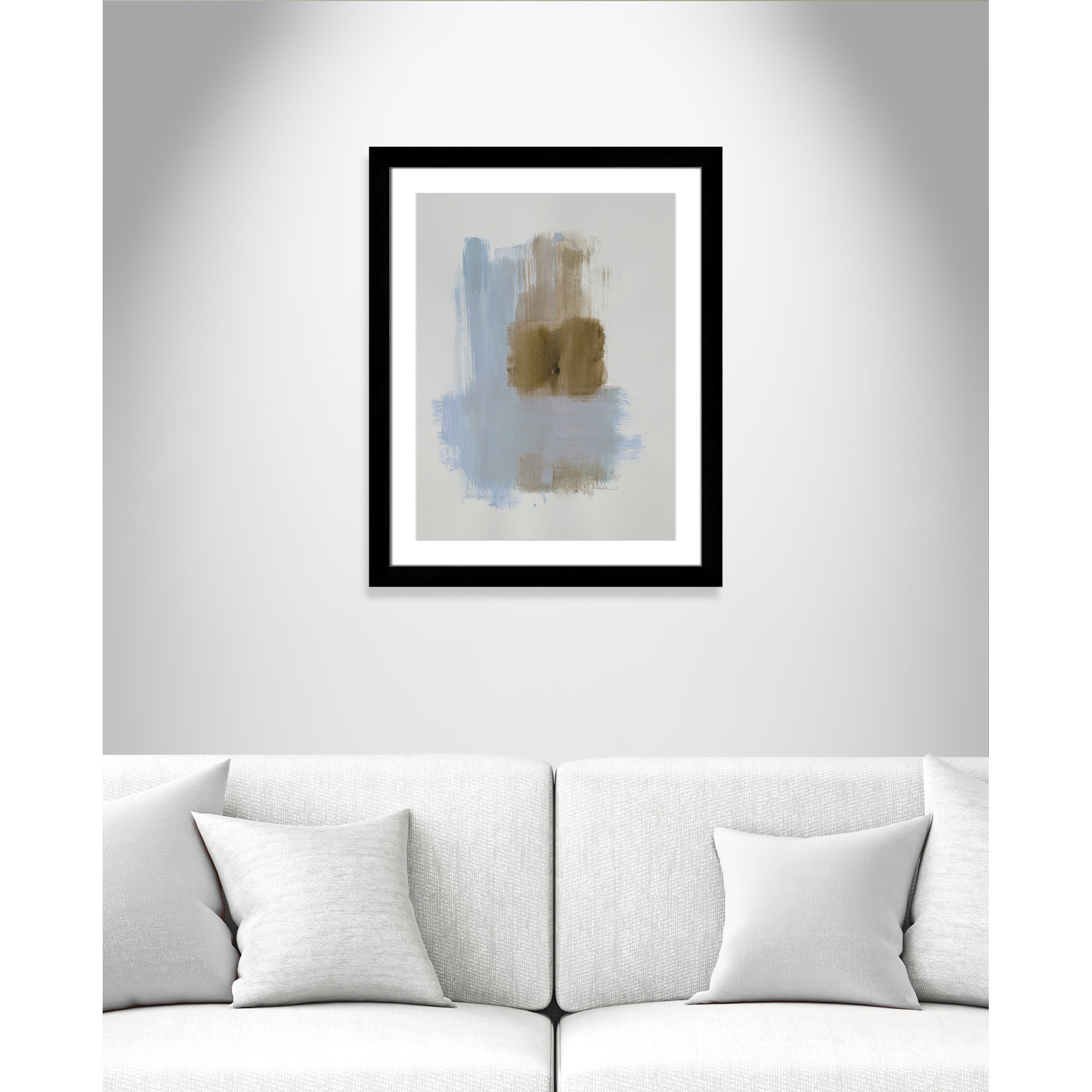 Powder Room Wash IV by Casa Fine Arts, Black Cube Frame Matted, 31" H x 25" W x 1.25" D  