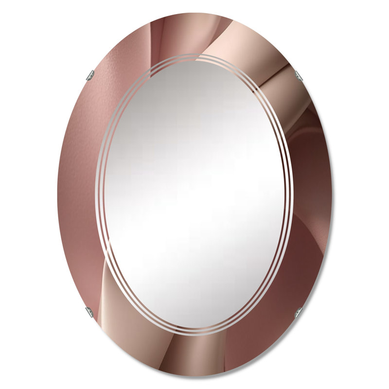 Ameno - Miroir mural moderne ovale, 30 po x 20 po