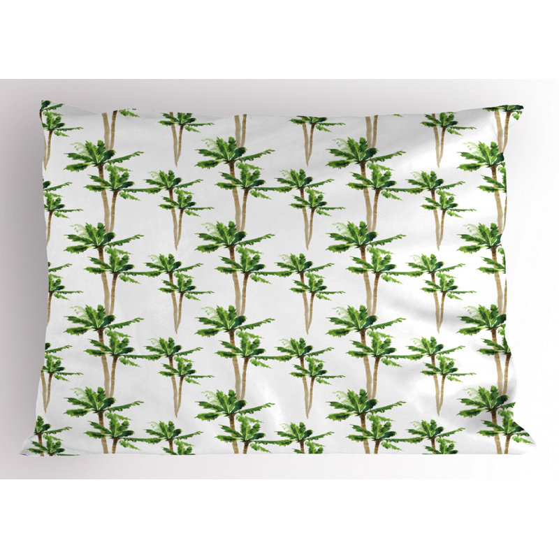 Taie décorative en microfibre de polyester brun / vert, Grand lit