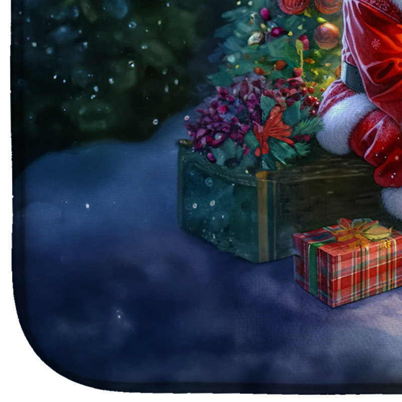 Tapis de vaisselle Alaskan Malamute and Santa Claus